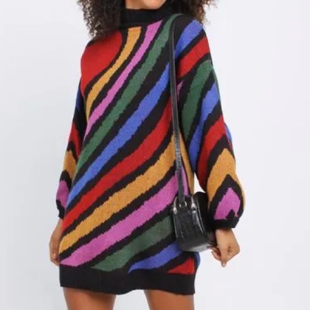 FARM Rio Sweater Mini Dress Heart Amo Amo